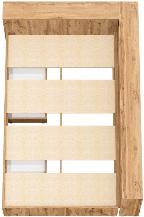 Ксения Кровать с ящиками 1200 + прикроватный блок, дуб вотан/белый