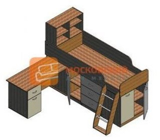 Детская кровать-чердак Дюймовочка-1, Белый / Розовый