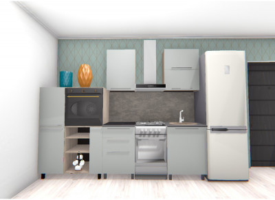 Кухня Этна 2,1 м. Комплект, софт грей