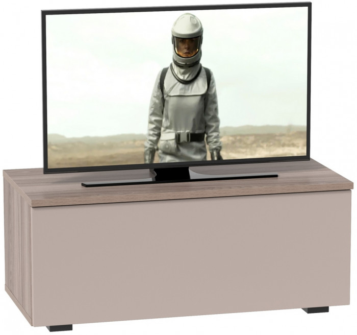 Роквуд Тумба под ТВ 16.54.01, цвет корпус ДСП эмили блаш/фасады МДФ крем, ШхГхВ 76,8х36,8х32 см.