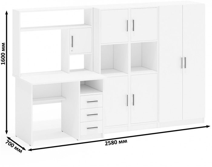 С-МД-СК9 Компоновка № 03, белый шагрень