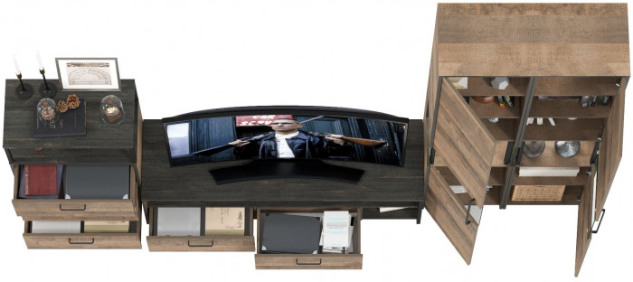 Трувор Гостиная 038, дуб гранж песочный/интра