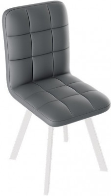 Франк ДП 2-17 Стул (паук) (Белый матовый/Кожзам Серый)