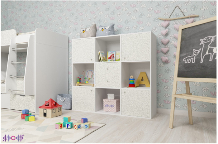 Стеллаж Джери (Венге/Белое дерево)