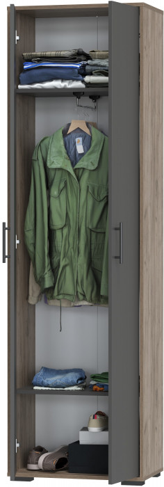 Прихожая 2-3430дкт/граф Домино - Шкаф для одежды, дуб крафт табачный/графит
