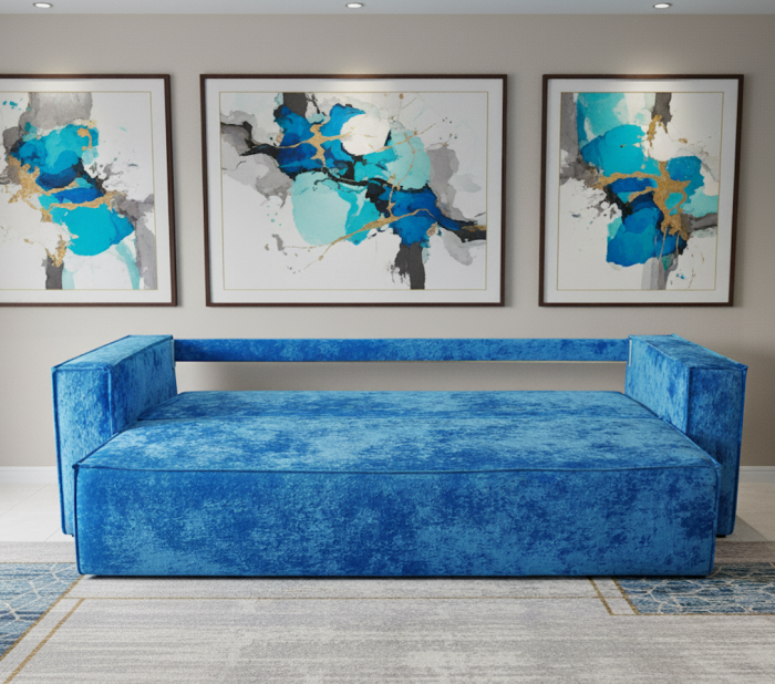 Диван-еврокнижка Лофт Люкс Плюш, 140х195, синий