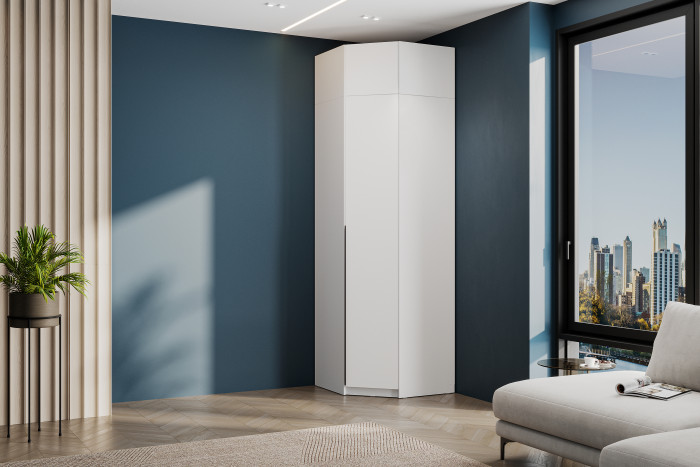 Шкаф угловой с антресолью ШК 5, Белый