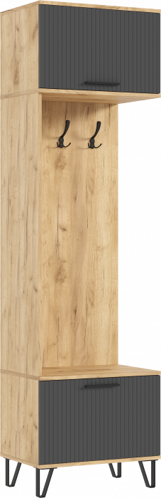 Флэш Прихожая, вариант №4, Браш графит/Дуб крафт